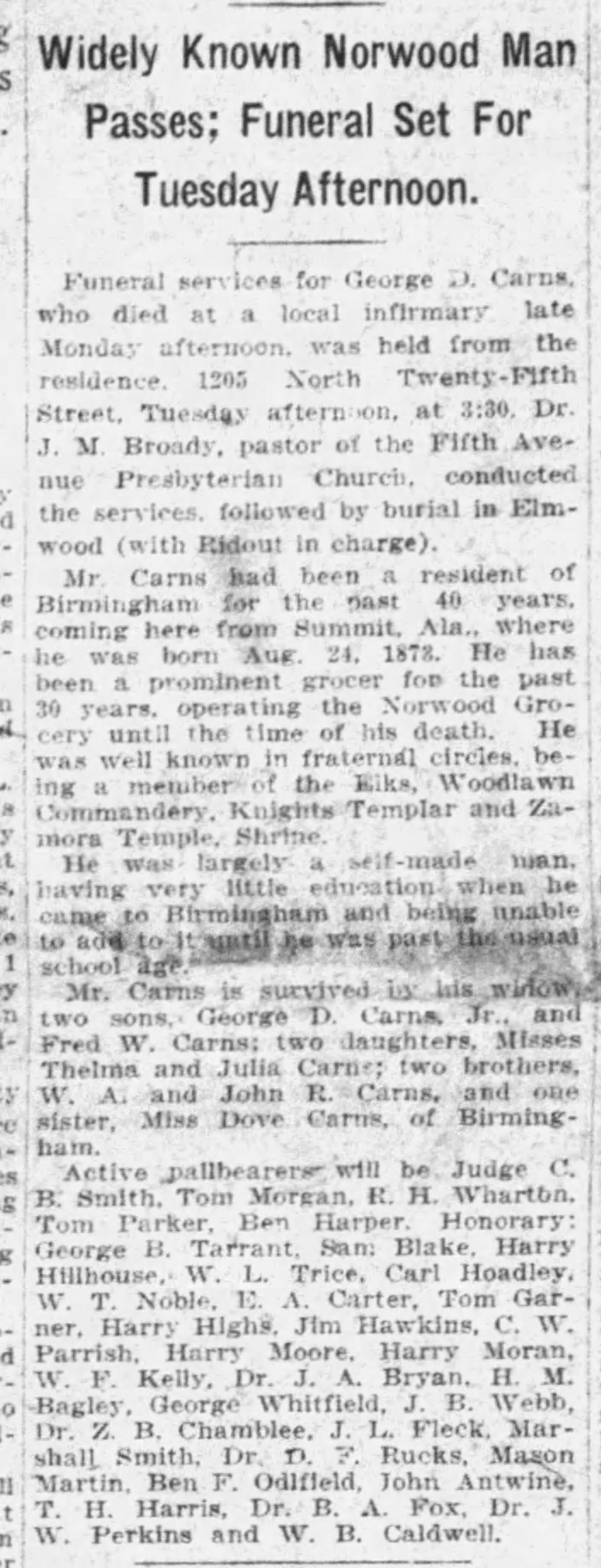 Widely Known Norwood Man Passes